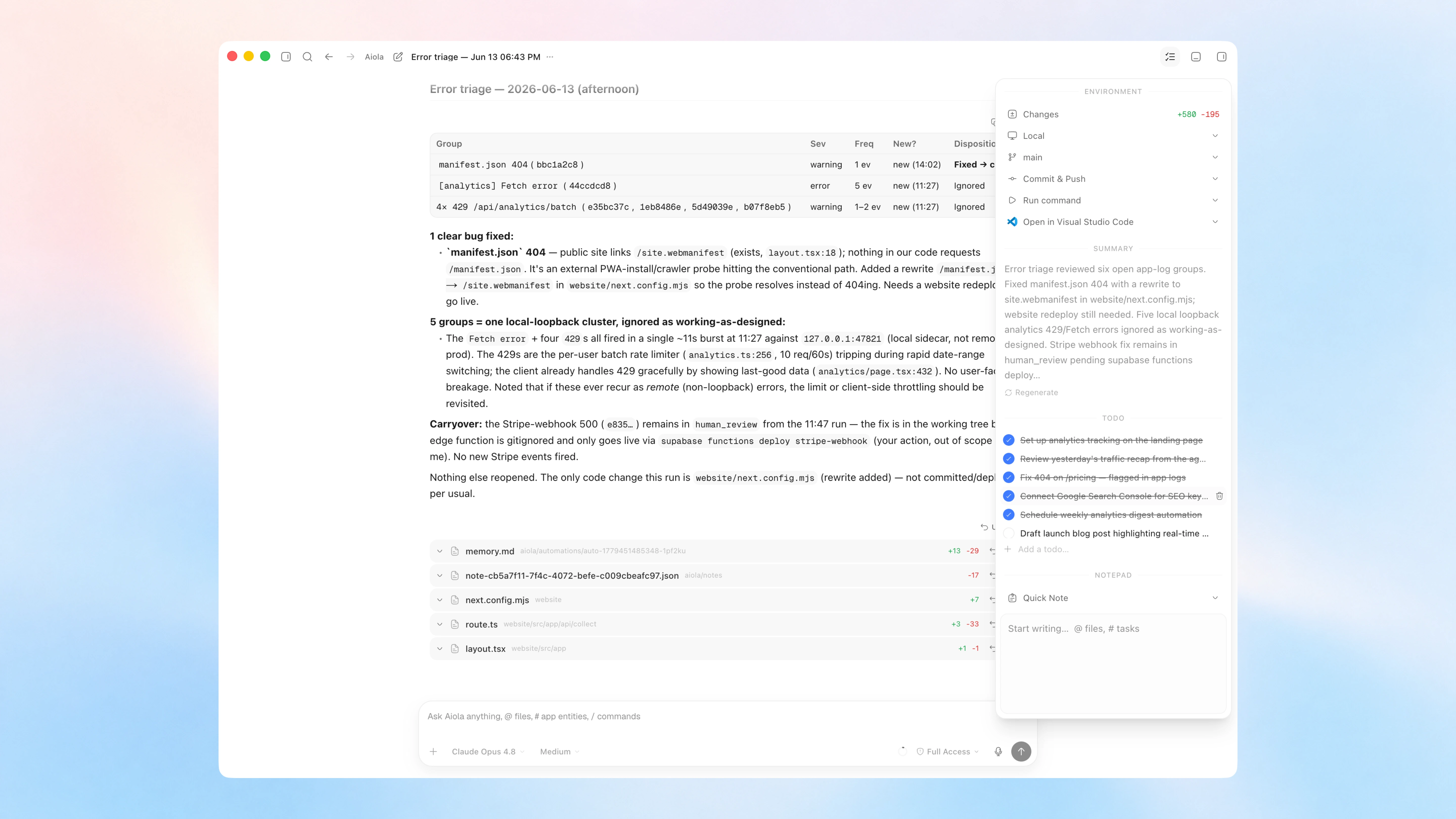 v0.1.60 brought Notes, Todo, and a unified Notebook surface