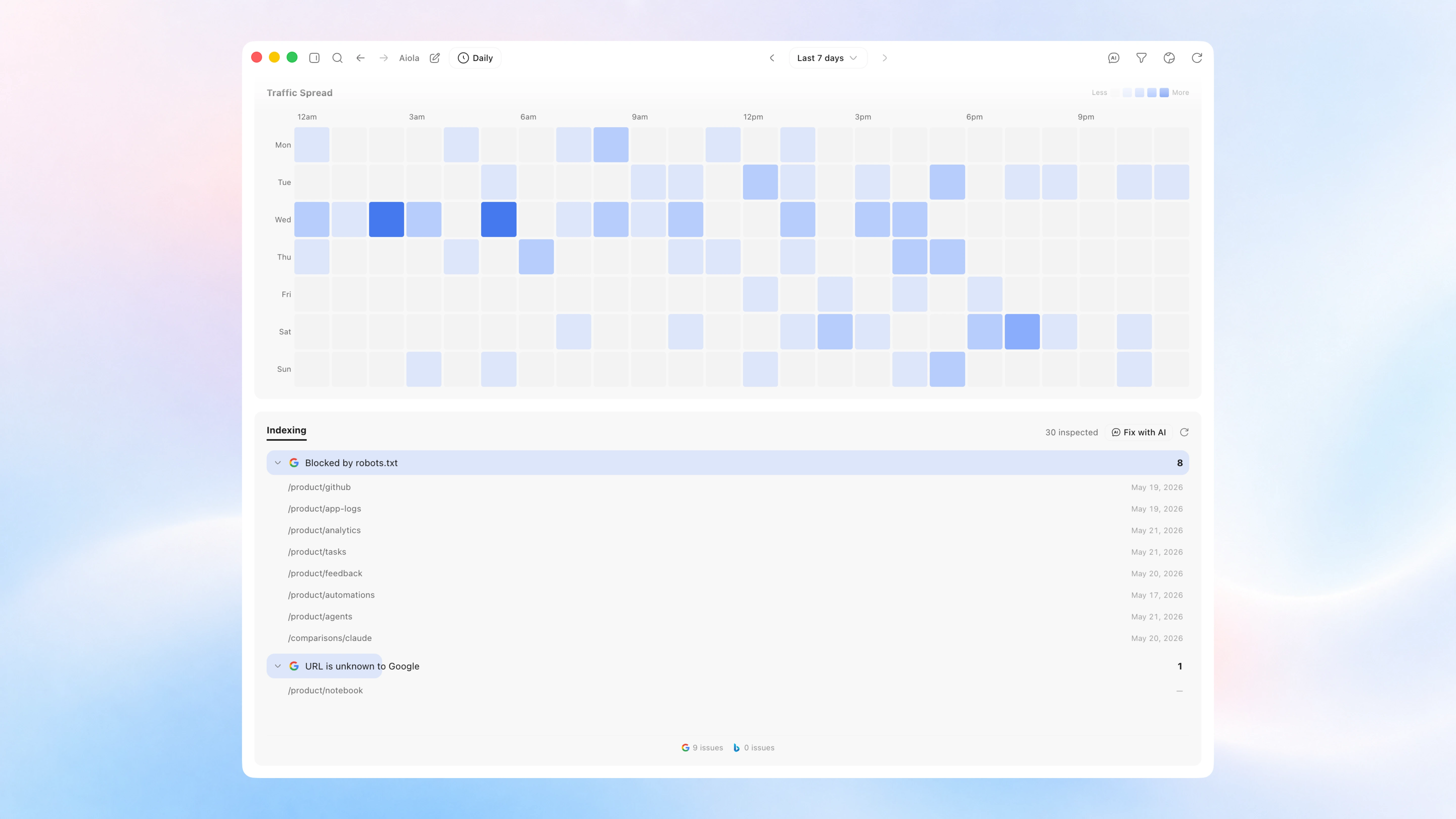 v0.1.70 added an Indexing panel and full-text thread search