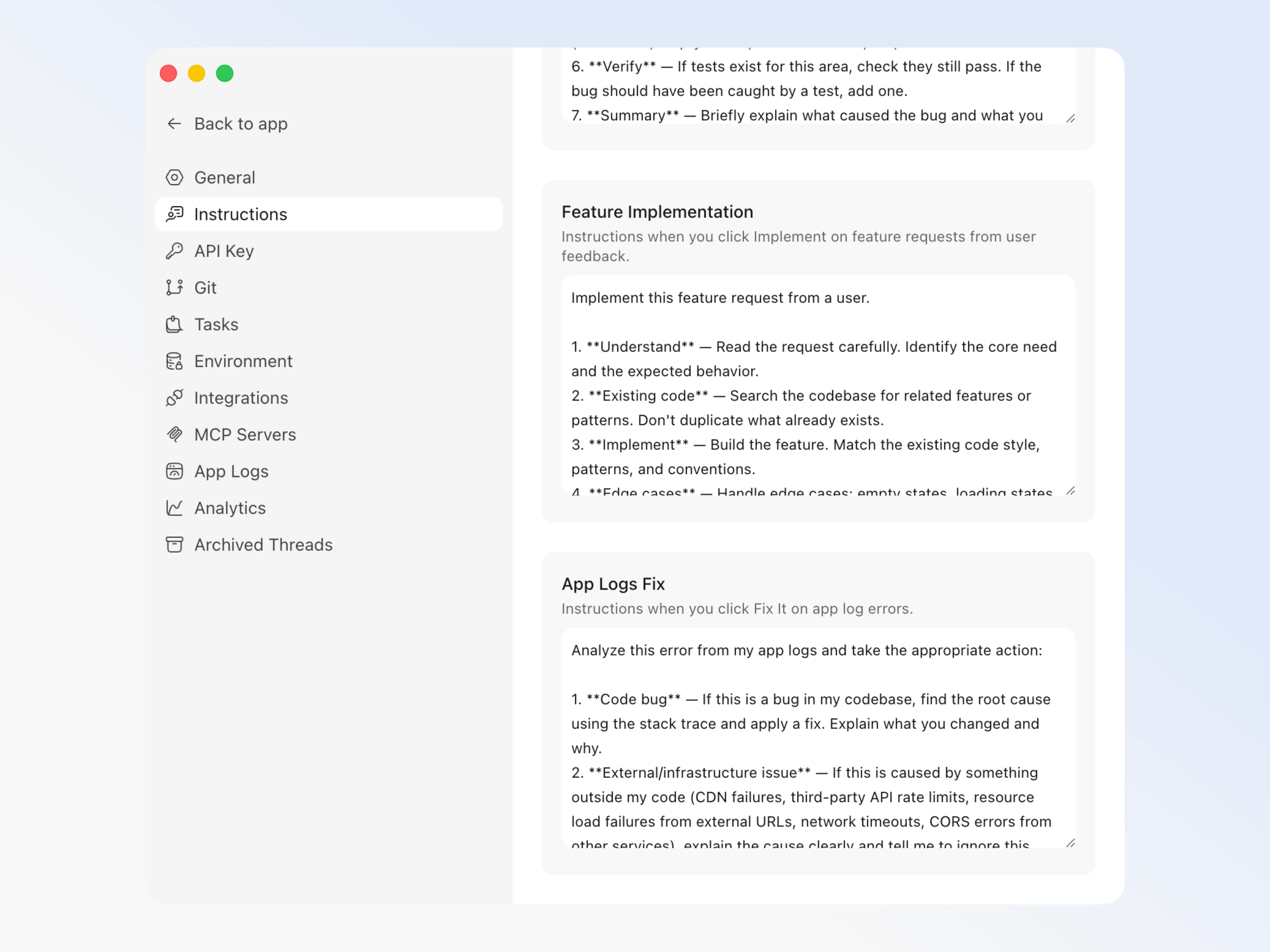 Settings and worktrees